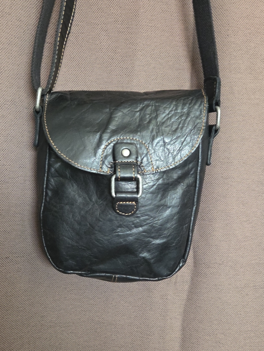 Jack Georges Voyager Collection Black Leather Crossbody